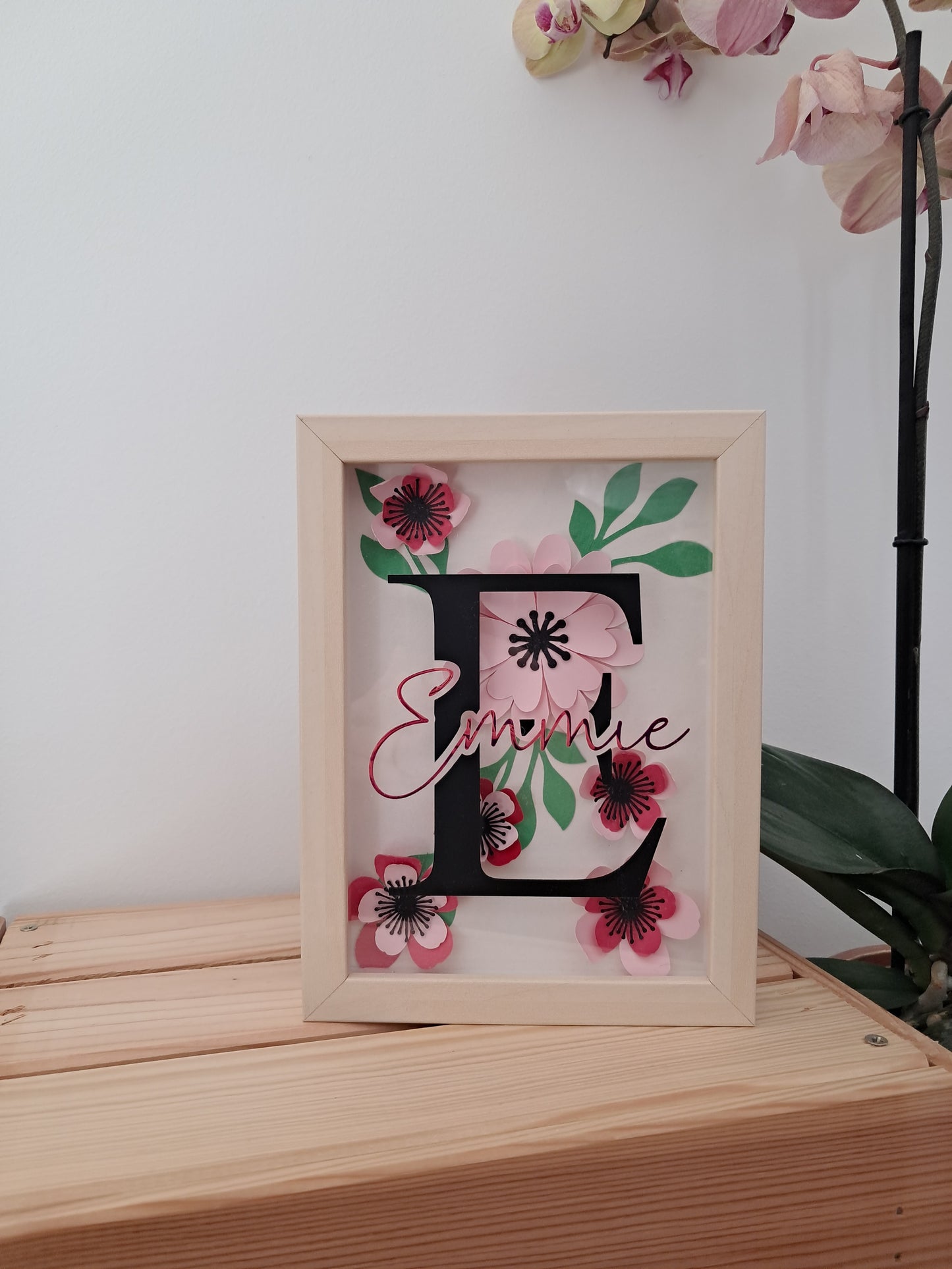 Cadre fleuri personnalisé